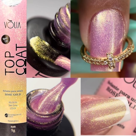 Top coat com glitter Volia Linha Efeitos 9g para unhas