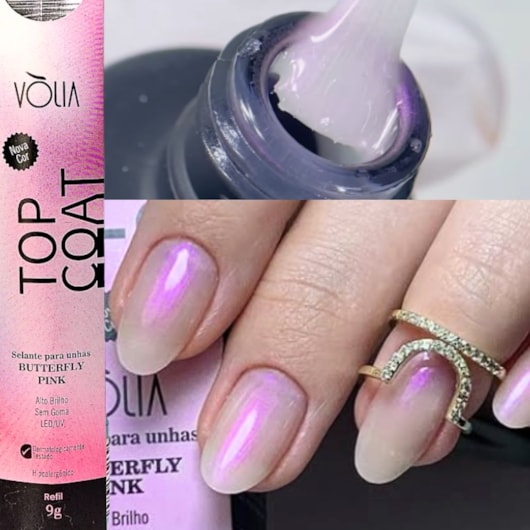 Top coat com glitter Volia Linha Efeitos 9g para unhas