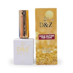 Top coat D&Z com glitter dourado gold 8g Top coat D&Z com glitter dourado gold 8g