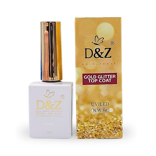 Top coat D&Z com glitter dourado gold 8g - Imagem principal - 55725d7f-333e-4838-9bab-b3385a783176
