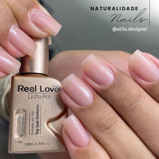 Top coat Diamante Linha Pro Real Love 10ml diamond para unhas