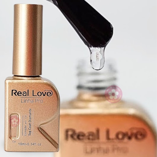 Top coat Diamante Linha Pro Real Love 10ml diamond para unhas