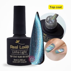 Top Coat Olho de Gato Refletivo  Furta cor Real Love 8ml Cat Eye Top Coat Olho de Gato Refletivo  Furta cor Real Love 8ml Cat Eye