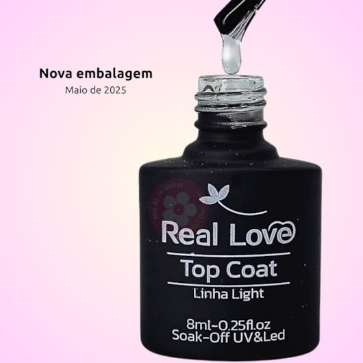 Top coat Real Love 8ml Extra fino para unhas