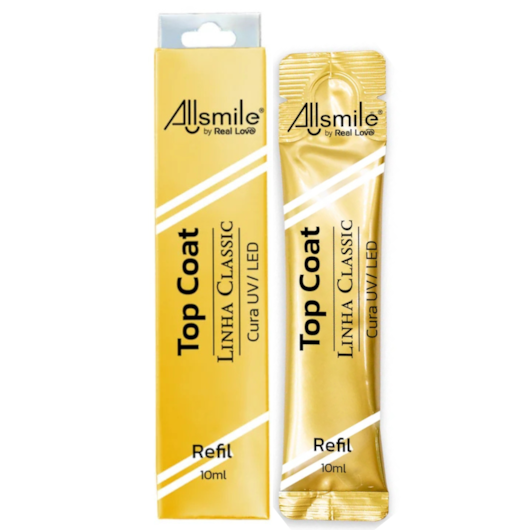 Top coat Real Love AllSmile Sachê Refil 10ml para unhas