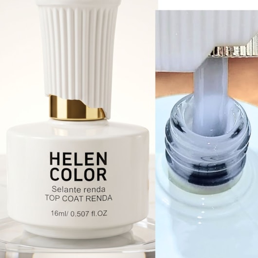 Top coat renda Helen Color 16ml Cor:02 Renda Natural para unhas
