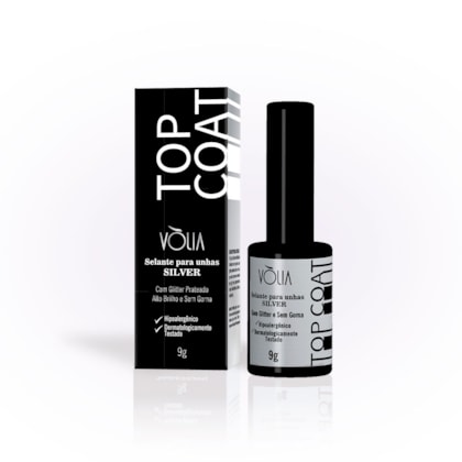 Top Coat Volia 9g Linha Especial Cor: Silver Glitter Top Coat Volia 9g Linha Especial Cor: Silver Glitter