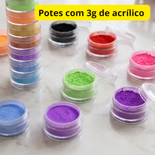 Torre Acrílico Colorido Seven 30g - Com Anvisa para unhas