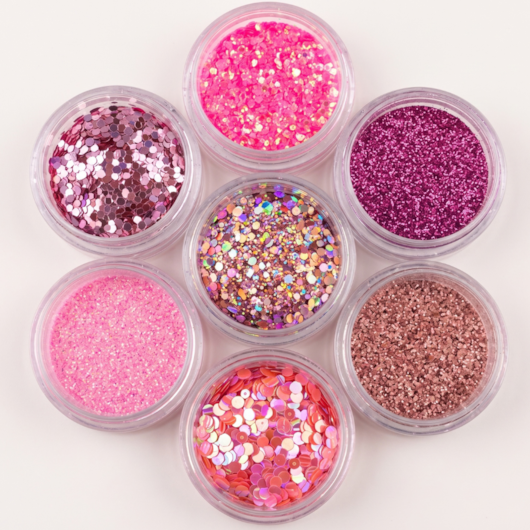 Torre Cascata De Glitter Rosa 25 para unhas