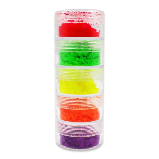 Torre De Flakes Neon 5 Cores para unhas