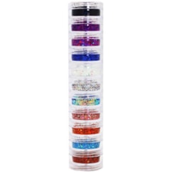 Torre De Glitter Encapsular Colorido Kit C/ 11 Unidades Torre De Glitter Encapsular Colorido Kit C/ 11 Unidades