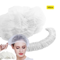 Touca descartável TNT 50un Branca Cels Touca descartável TNT 50un Branca Cels