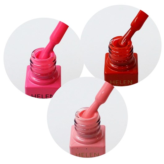Trio de Esmaltes Helen Color 10 Pink, Rosa e Vermelho para unhas