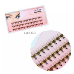 Tufos De Cílios Navina Profissional 0.10 Tamanho: 8mm Tufos De Cílios Navina Profissional 0.10 Tamanho: 8mm