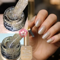 Ultra Refletivo Esmalte em gel Champagne holográfico 10ml Real Love 04 Ultra Refletivo Esmalte em gel Champagne holográfico 10ml Real Love 04