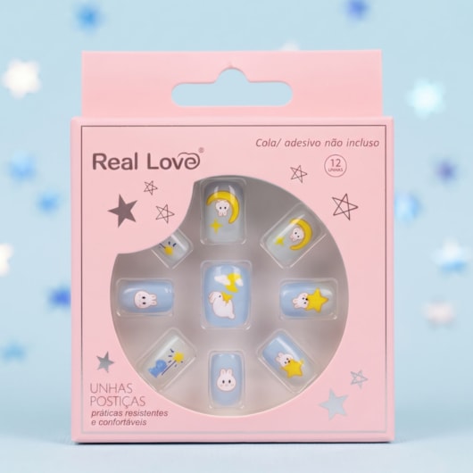 Unhas Postiças Decoradas Infantis Real Love Coelhinho para unhas