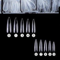 Unhas Postiças Stiletto Extra Longa Transparente 500 UN