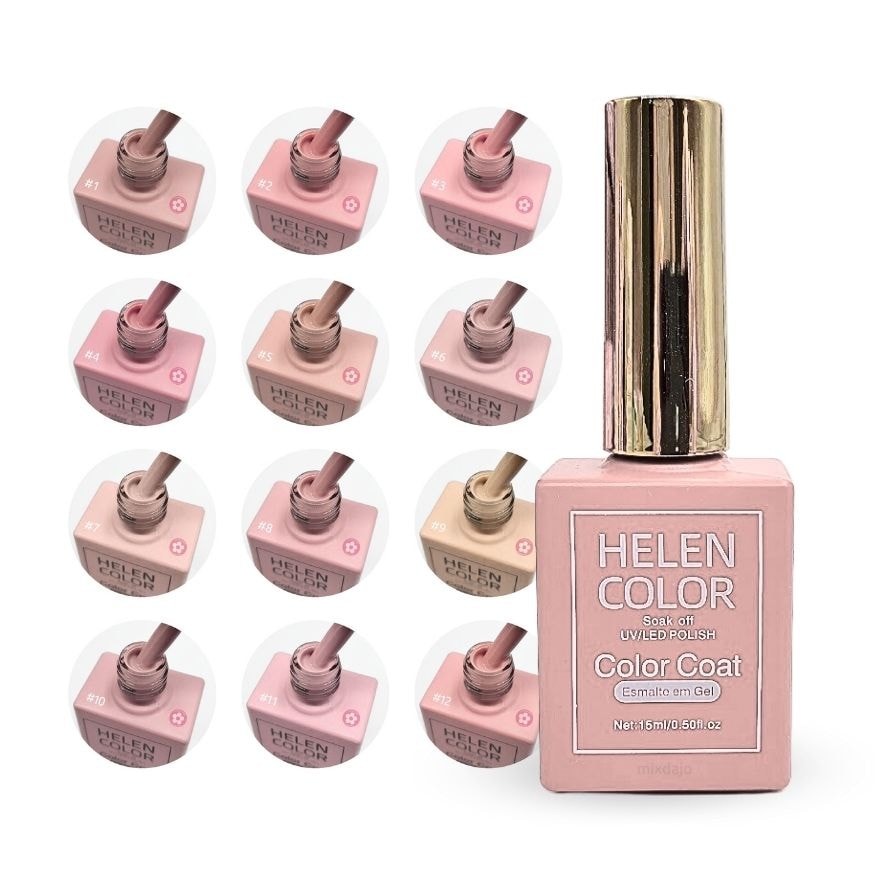 esmalte em gel nude Helen Color 12 tons de nude